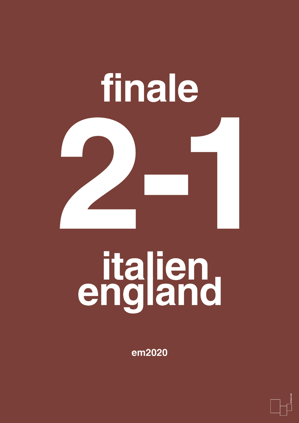plakat: resultat for fodbold em finalen i 2020 - red pepper-Fodbold-A1two3