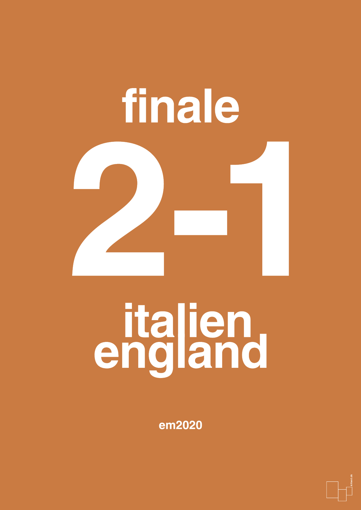 plakat: resultat for fodbold em finalen i 2020 - rumba orange-Fodbold-A1two3