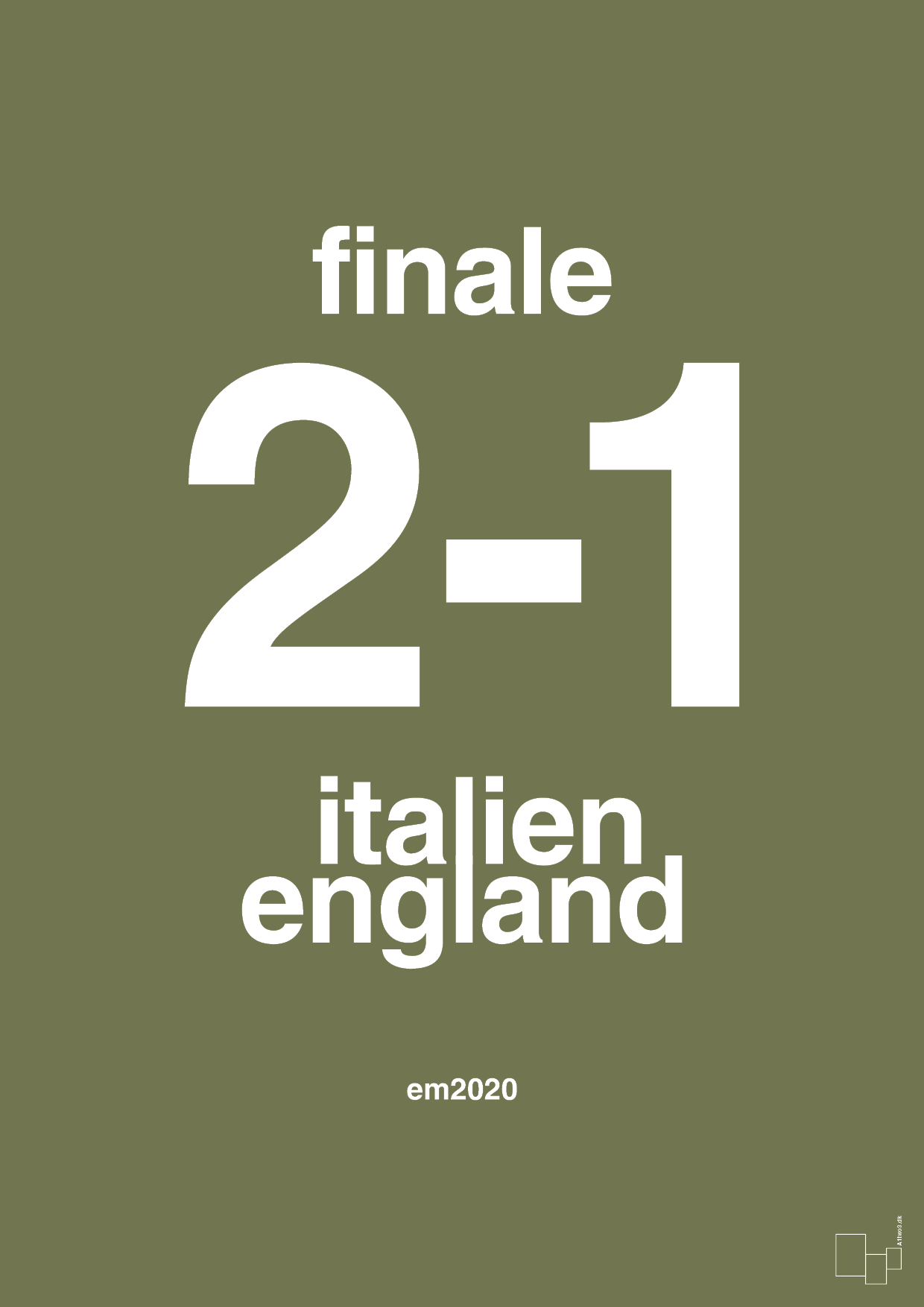 plakat: resultat for fodbold em finalen i 2020 - secret meadow-Fodbold-A1two3