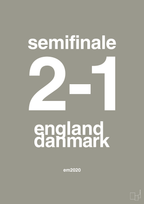 plakat: resultat for fodbold em semifinale A i 2020 - battleship gray-Fodbold-A1two3