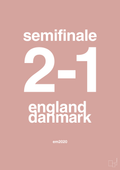 plakat: resultat for fodbold em semifinale A i 2020 - bubble shell-Fodbold-A1two3