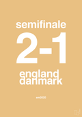plakat: resultat for fodbold em semifinale A i 2020 - charismatic-Fodbold-A1two3