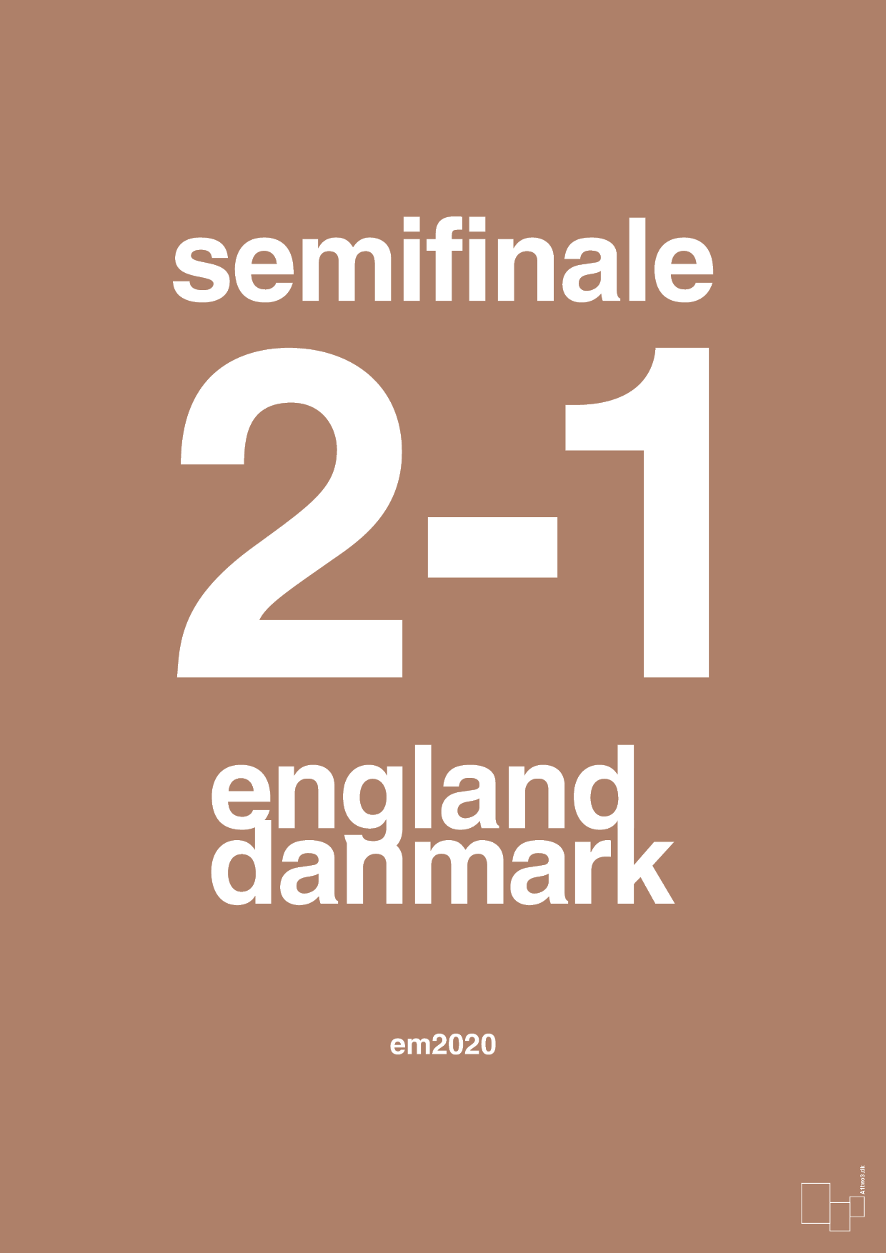 plakat: resultat for fodbold em semifinale A i 2020 - cider spice-Fodbold-A1two3