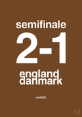 plakat: resultat for fodbold em semifinale A i 2020 - dark brown-Fodbold-A1two3