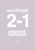 plakat: resultat for fodbold em semifinale A i 2020 - dusty lilac-Fodbold-A1two3