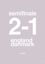 plakat: resultat for fodbold em semifinale A i 2020 - dusty lilac-Fodbold-A1two3
