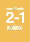 plakat: resultat for fodbold em semifinale A i 2020 - honeycomb-Fodbold-A1two3