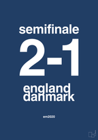 plakat: resultat for fodbold em semifinale A i 2020 - lapis blue-Fodbold-A1two3