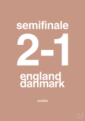 plakat: resultat for fodbold em semifinale A i 2020 - powder-Fodbold-A1two3