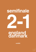 plakat: resultat for fodbold em semifinale A i 2020 - rumba orange-Fodbold-A1two3