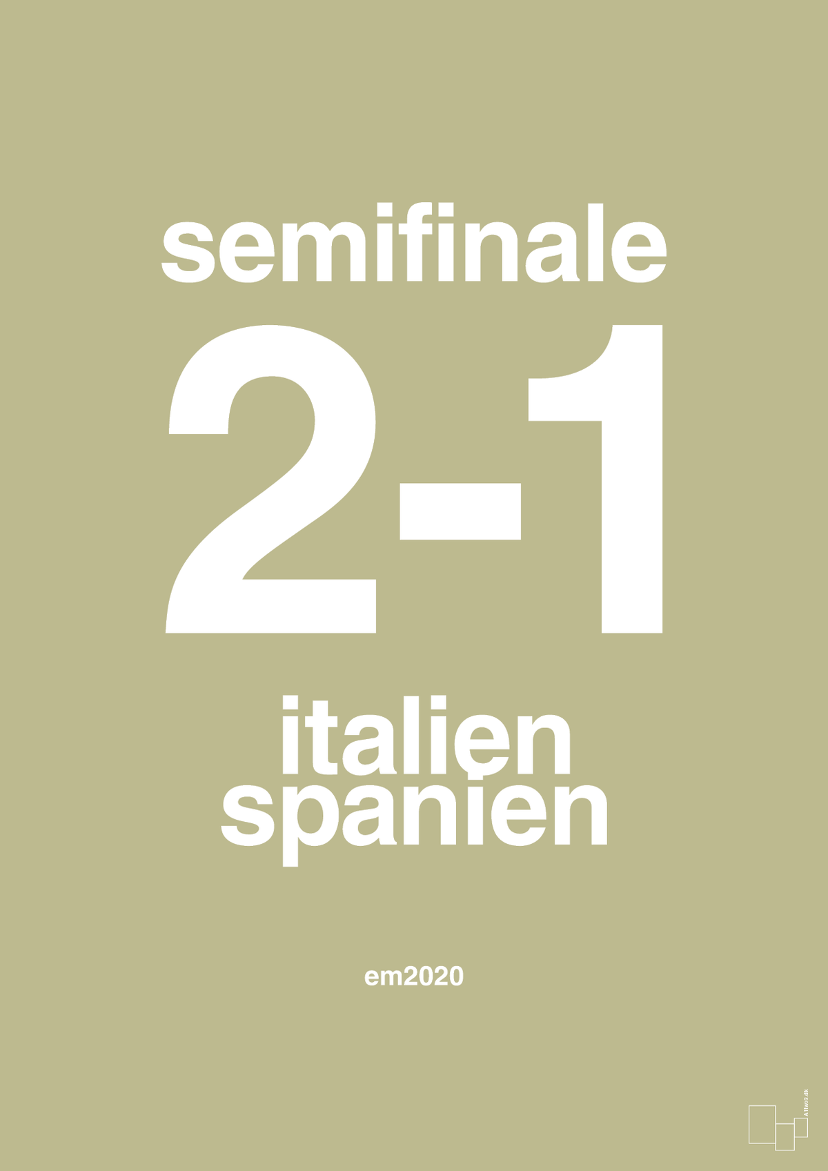 plakat: resultat for fodbold em semifinale B i 2020 - back to nature-Fodbold-A1two3