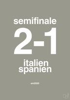 plakat: resultat for fodbold em semifinale B i 2020 - battleship gray-Fodbold-A1two3