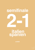 plakat: resultat for fodbold em semifinale B i 2020 - charismatic-Fodbold-A1two3