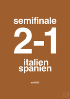 plakat: resultat for fodbold em semifinale B i 2020 - cognac-Fodbold-A1two3