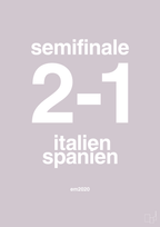 plakat: resultat for fodbold em semifinale B i 2020 - dusty lilac-Fodbold-A1two3