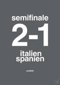 plakat: resultat for fodbold em semifinale B i 2020 - graphic charcoal-Fodbold-A1two3