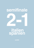 plakat: resultat for fodbold em semifinale B i 2020 - heavenly blue-Fodbold-A1two3