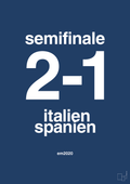 plakat: resultat for fodbold em semifinale B i 2020 - lapis blue-Fodbold-A1two3