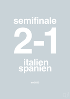plakat: resultat for fodbold em semifinale B i 2020 - light drizzle-Fodbold-A1two3