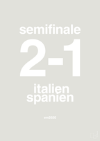 plakat: resultat for fodbold em semifinale B i 2020 - painters white-Fodbold-A1two3