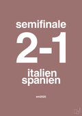plakat: resultat for fodbold em semifinale B i 2020 - plum-Fodbold-A1two3