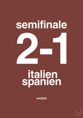plakat: resultat for fodbold em semifinale B i 2020 - red pepper-Fodbold-A1two3