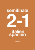 plakat: resultat for fodbold em semifinale B i 2020 - rumba orange-Fodbold-A1two3