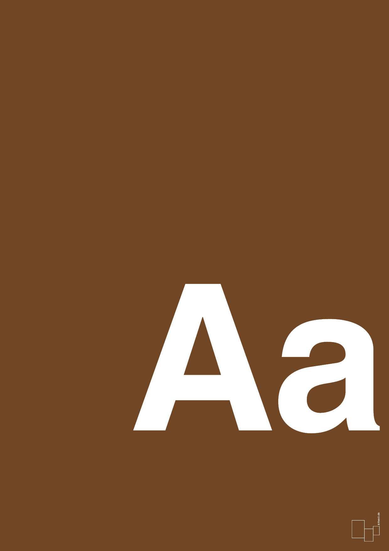 plakat: Bogstav Aa - dark brown-Bogstaver-A1two3