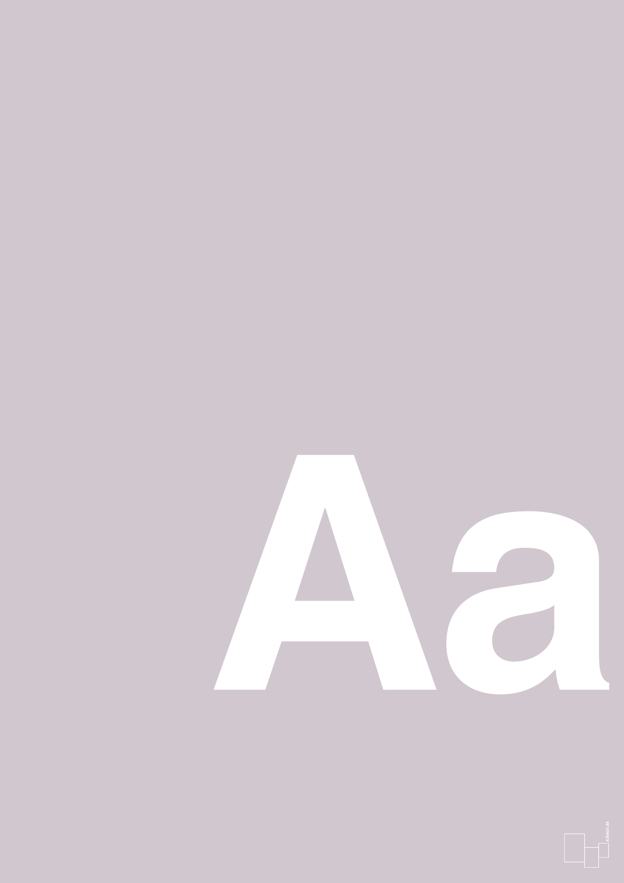 plakat: Bogstav Aa - dusty lilac-Bogstaver-A1two3