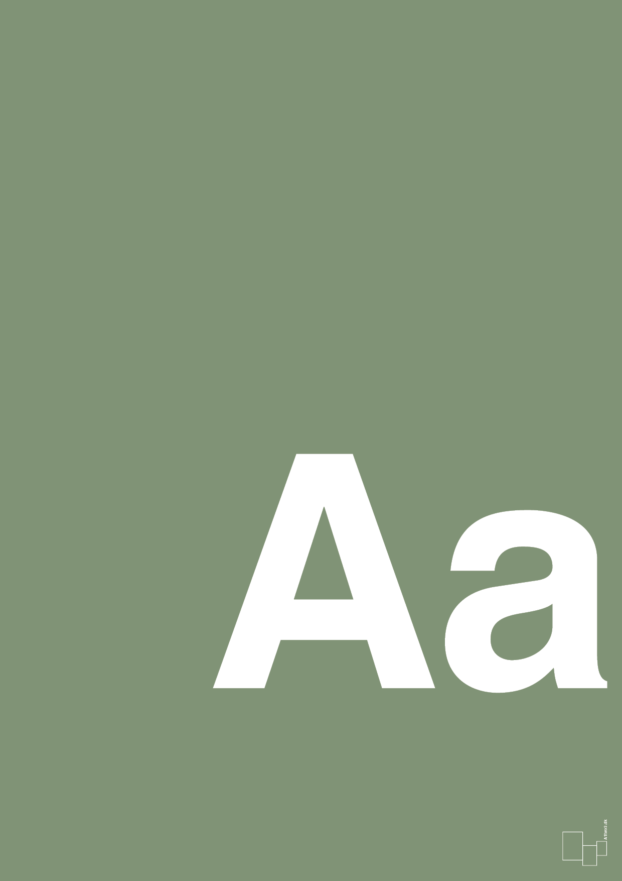 plakat: Bogstav Aa - jade-Bogstaver-A1two3