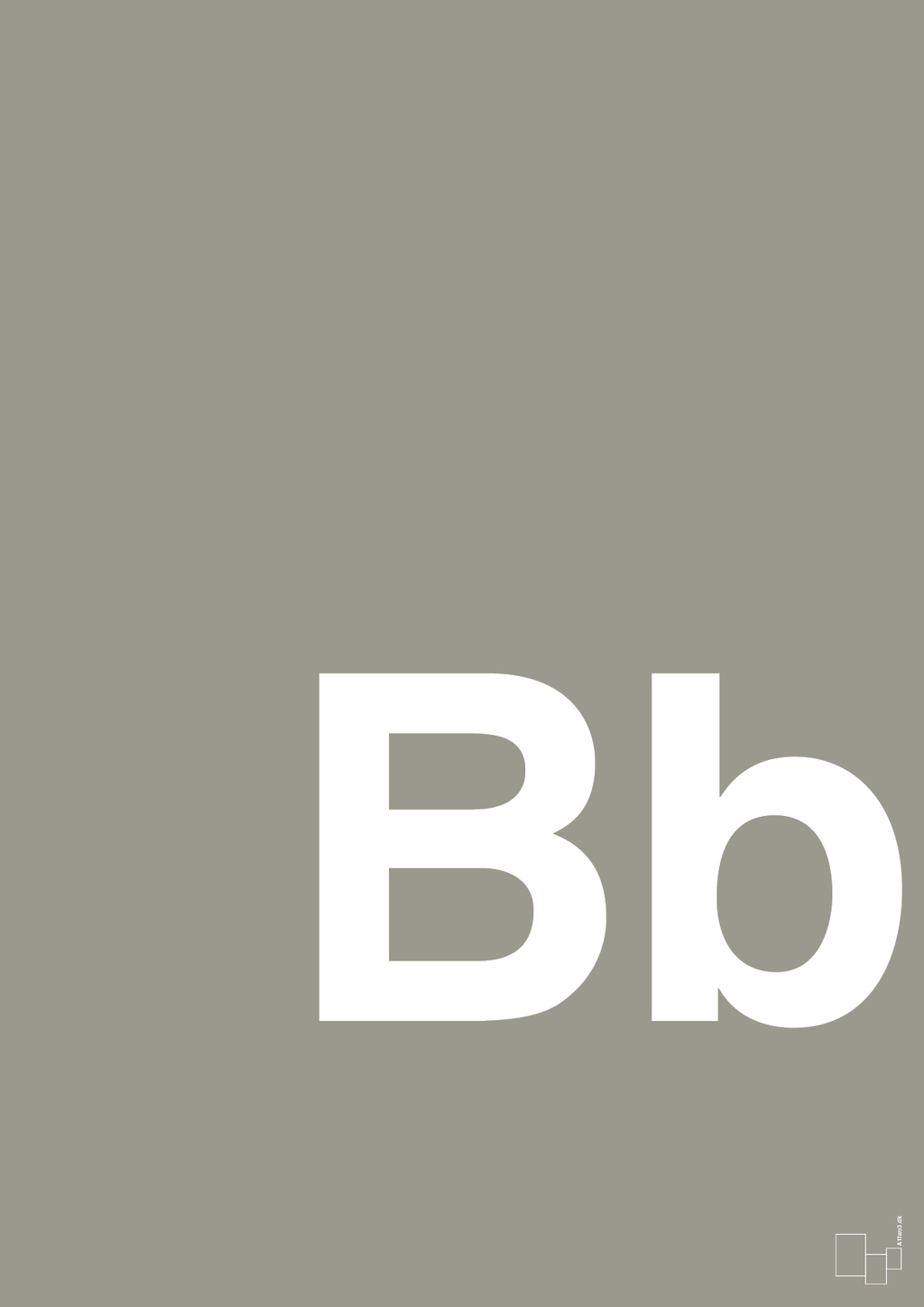 plakat: Bogstav Bb - battleship gray-Bogstaver-A1two3