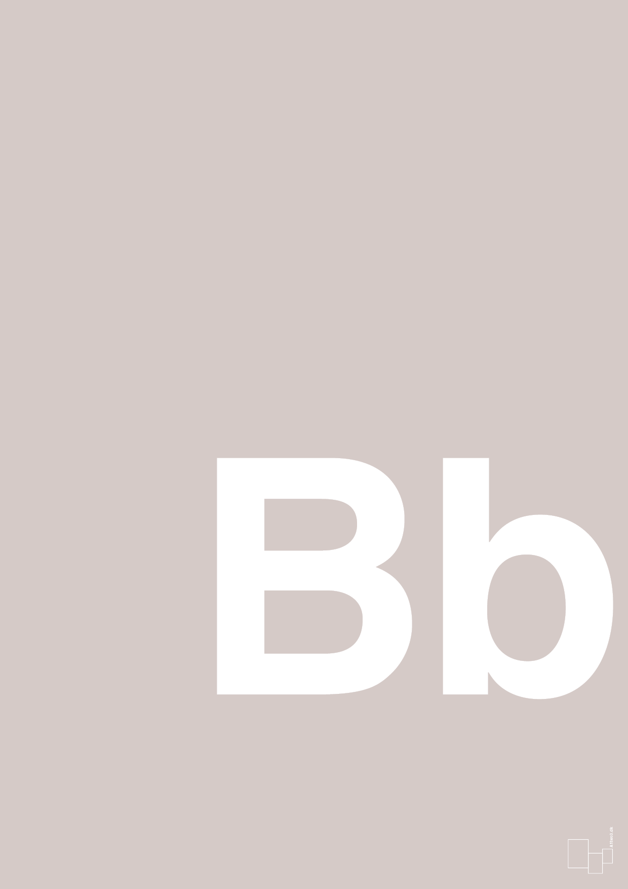 plakat: Bogstav Bb - broken beige-Bogstaver-A1two3
