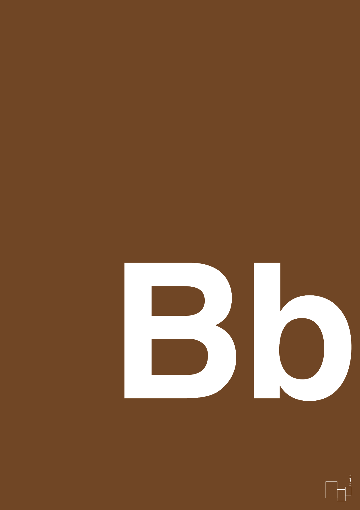 plakat: Bogstav Bb - dark brown-Bogstaver-A1two3