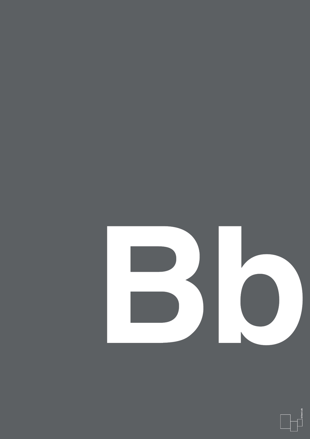 plakat: Bogstav Bb - graphic charcoal-Bogstaver-A1two3