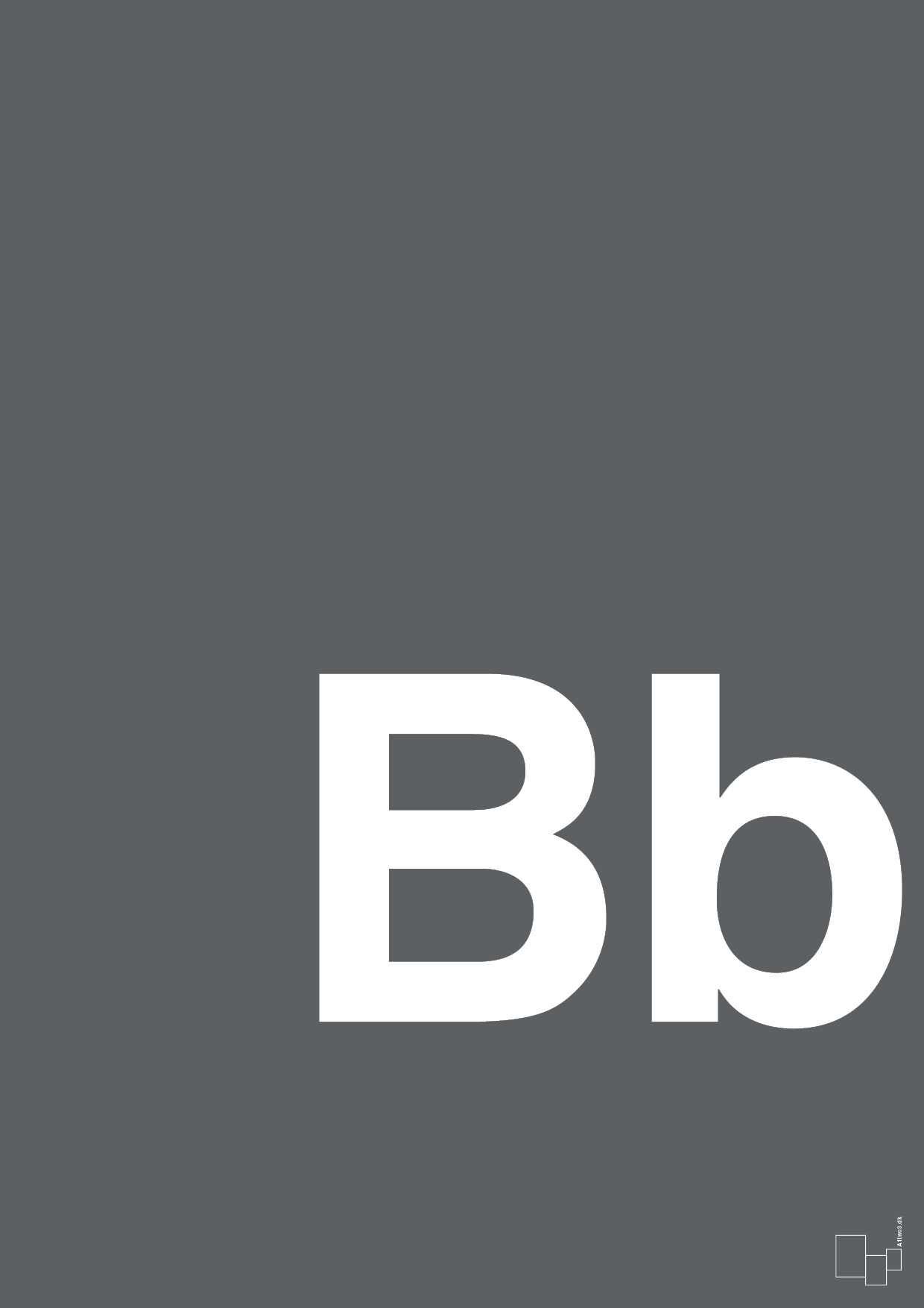 plakat: Bogstav Bb - graphic charcoal-Bogstaver-A1two3