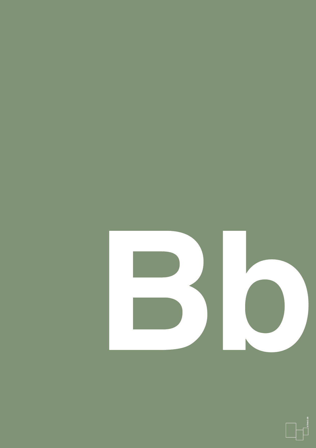 plakat: Bogstav Bb - jade-Bogstaver-A1two3