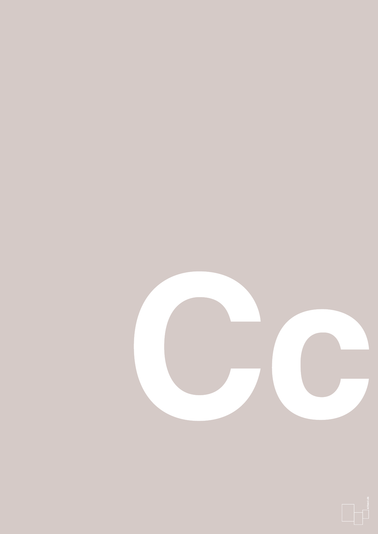 plakat: Bogstav Cc - broken beige-Bogstaver-A1two3