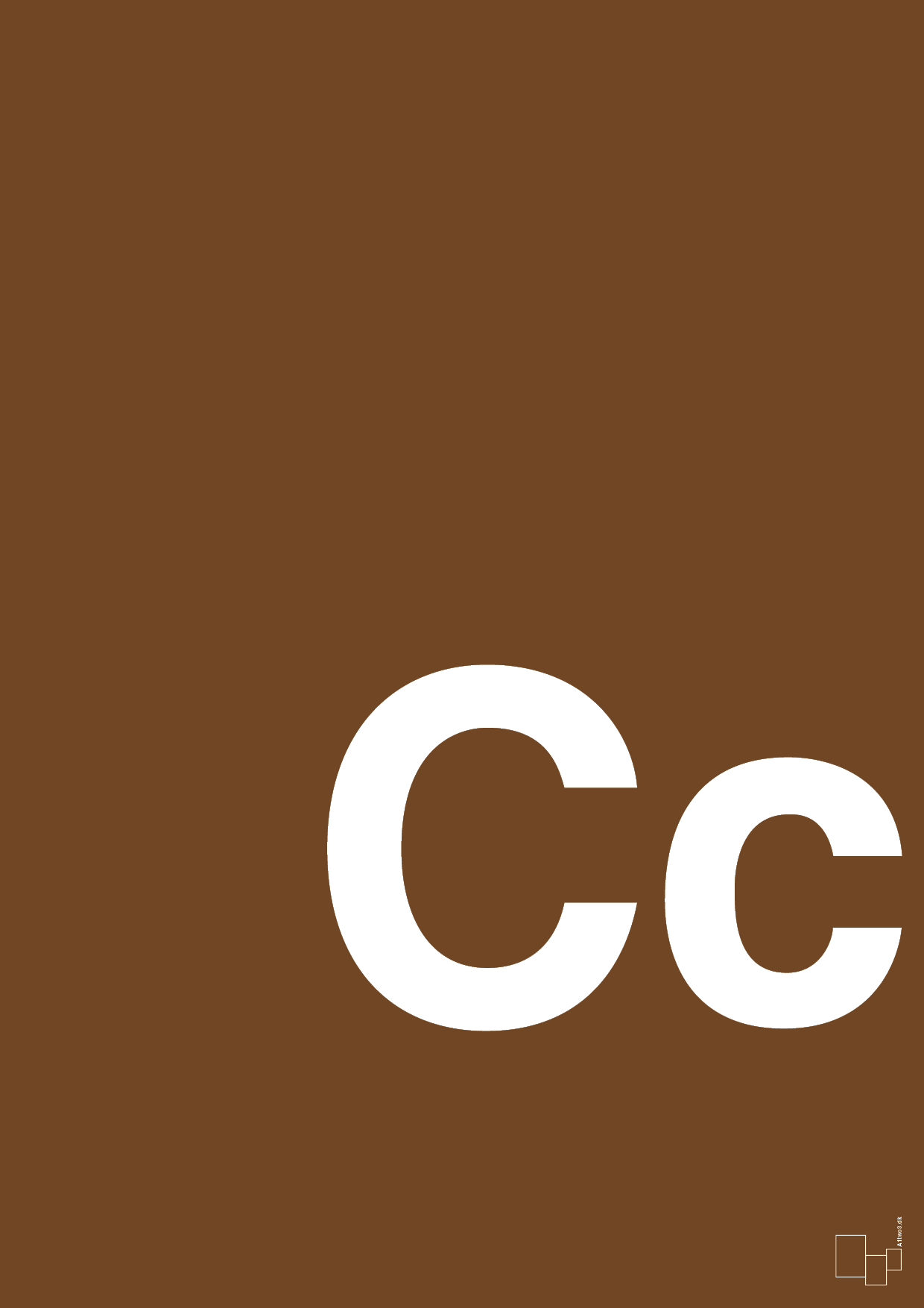 plakat: Bogstav Cc - dark brown-Bogstaver-A1two3