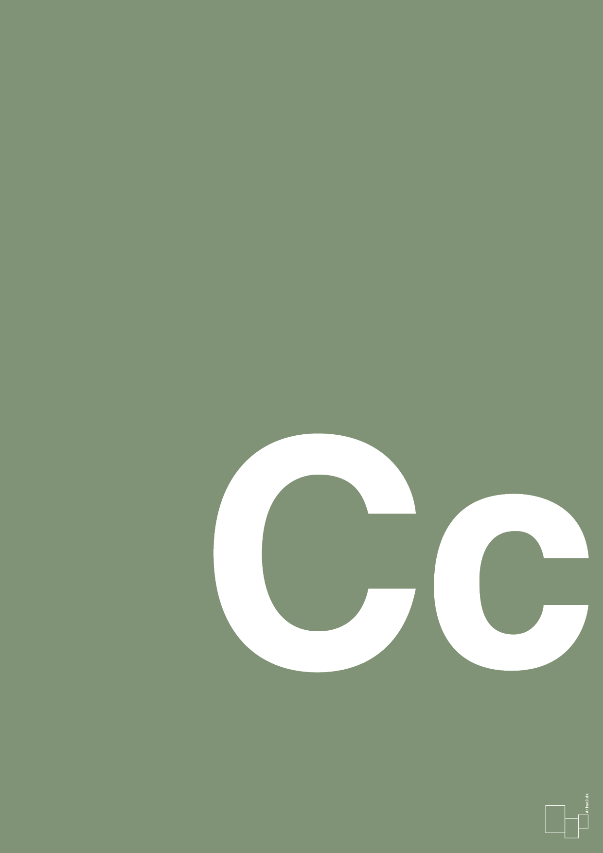 plakat: Bogstav Cc - jade-Bogstaver-A1two3