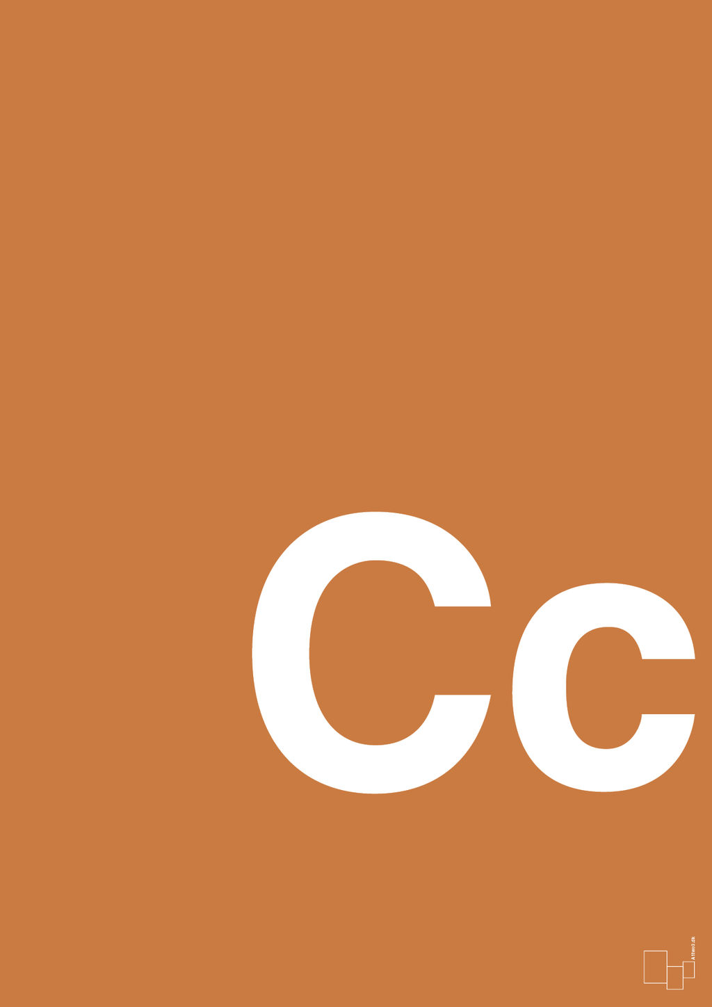 plakat: Bogstav Cc - rumba orange-Bogstaver-A1two3