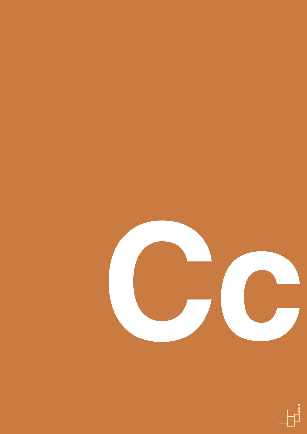 plakat: Bogstav Cc - rumba orange-Bogstaver-A1two3