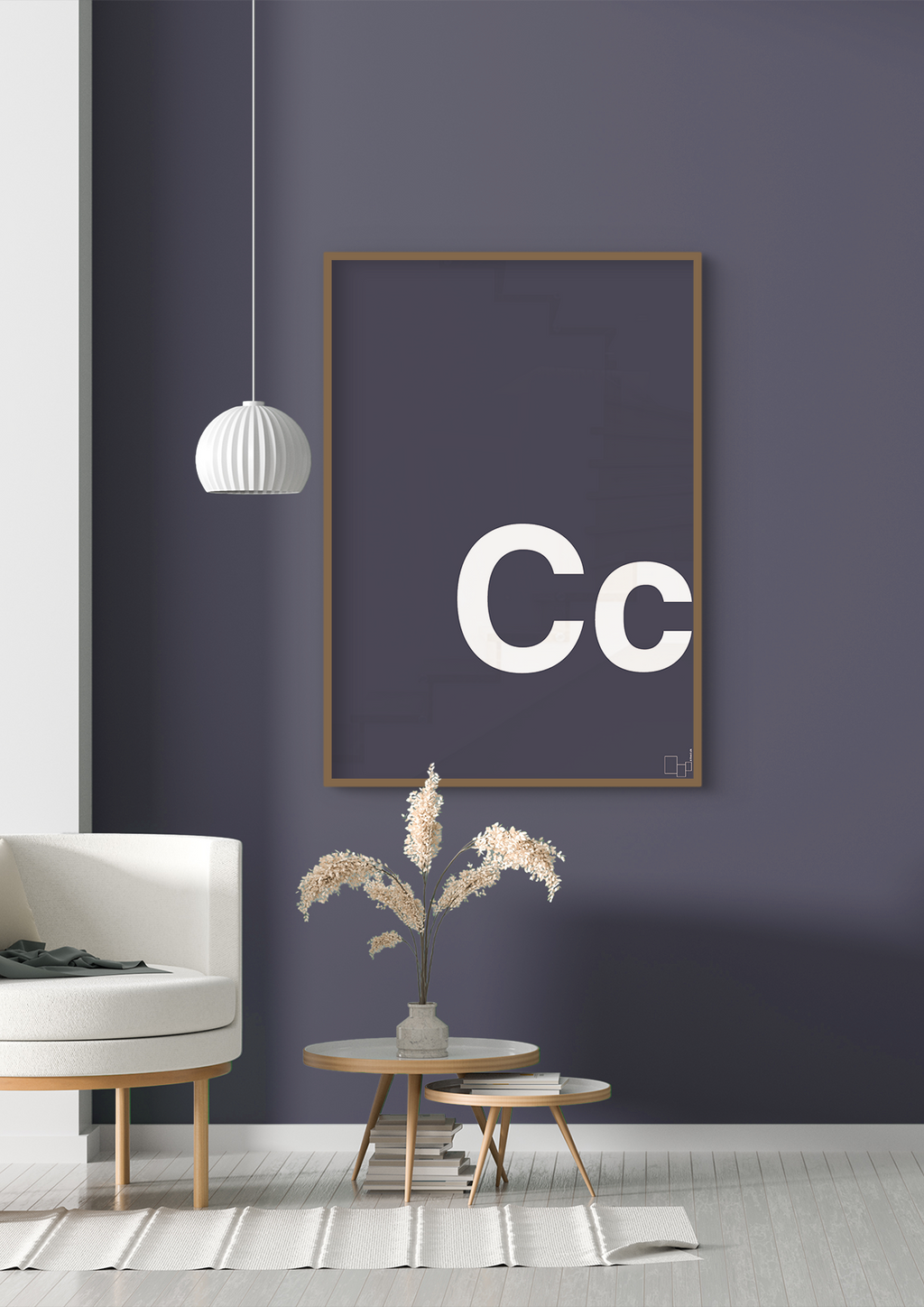 plakat: Bogstav Cc - graphic charcoal-Bogstaver-A1two3