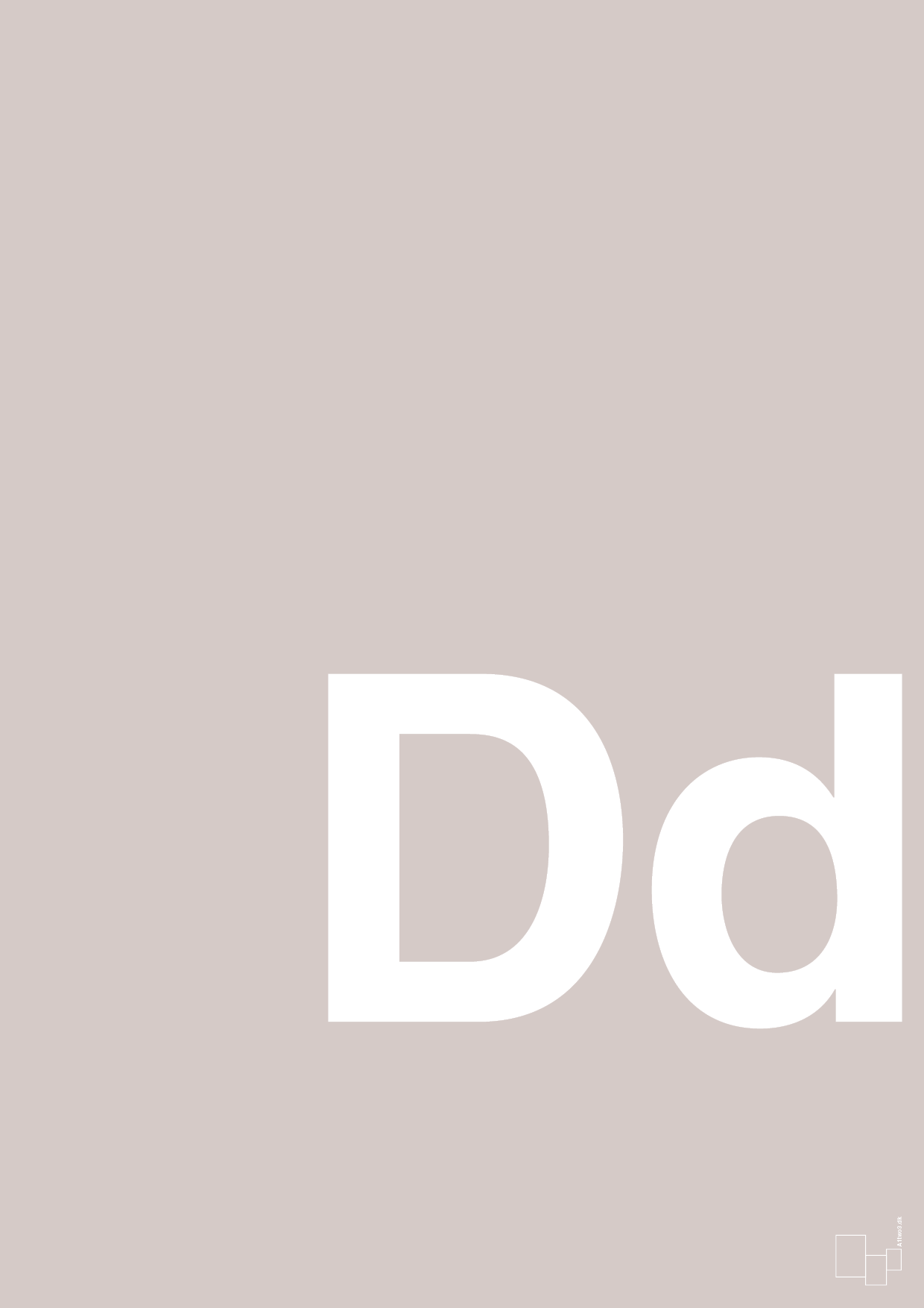 plakat: Bogstav Dd - broken beige-Bogstaver-A1two3