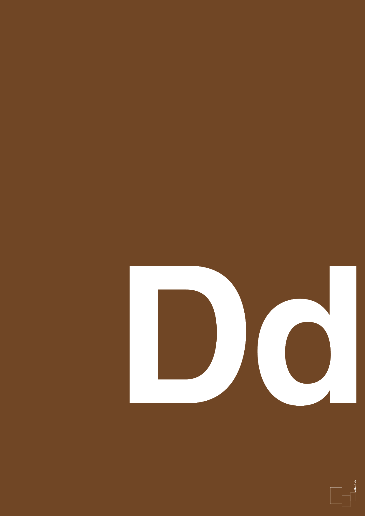 plakat: Bogstav Dd - dark brown-Bogstaver-A1two3