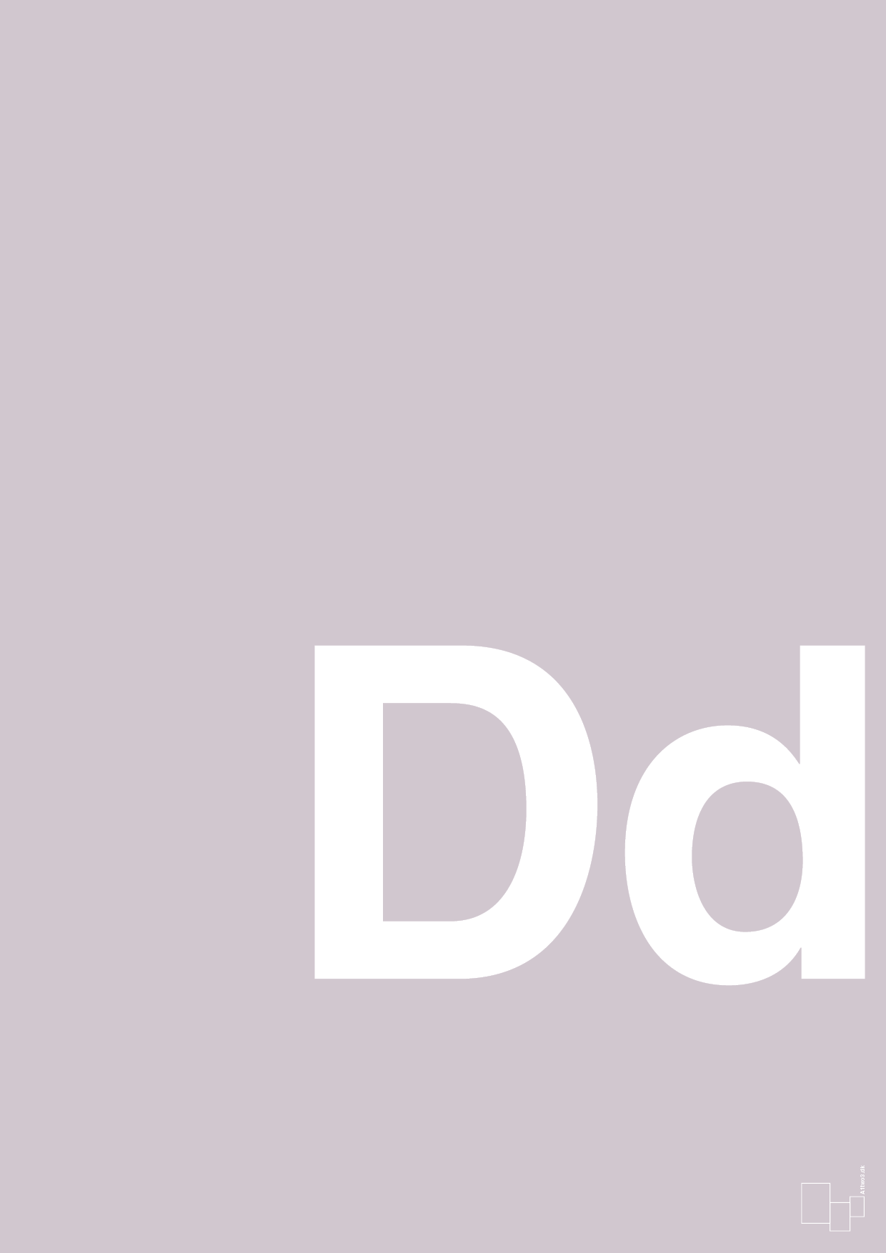plakat: Bogstav Dd - dusty lilac-Bogstaver-A1two3