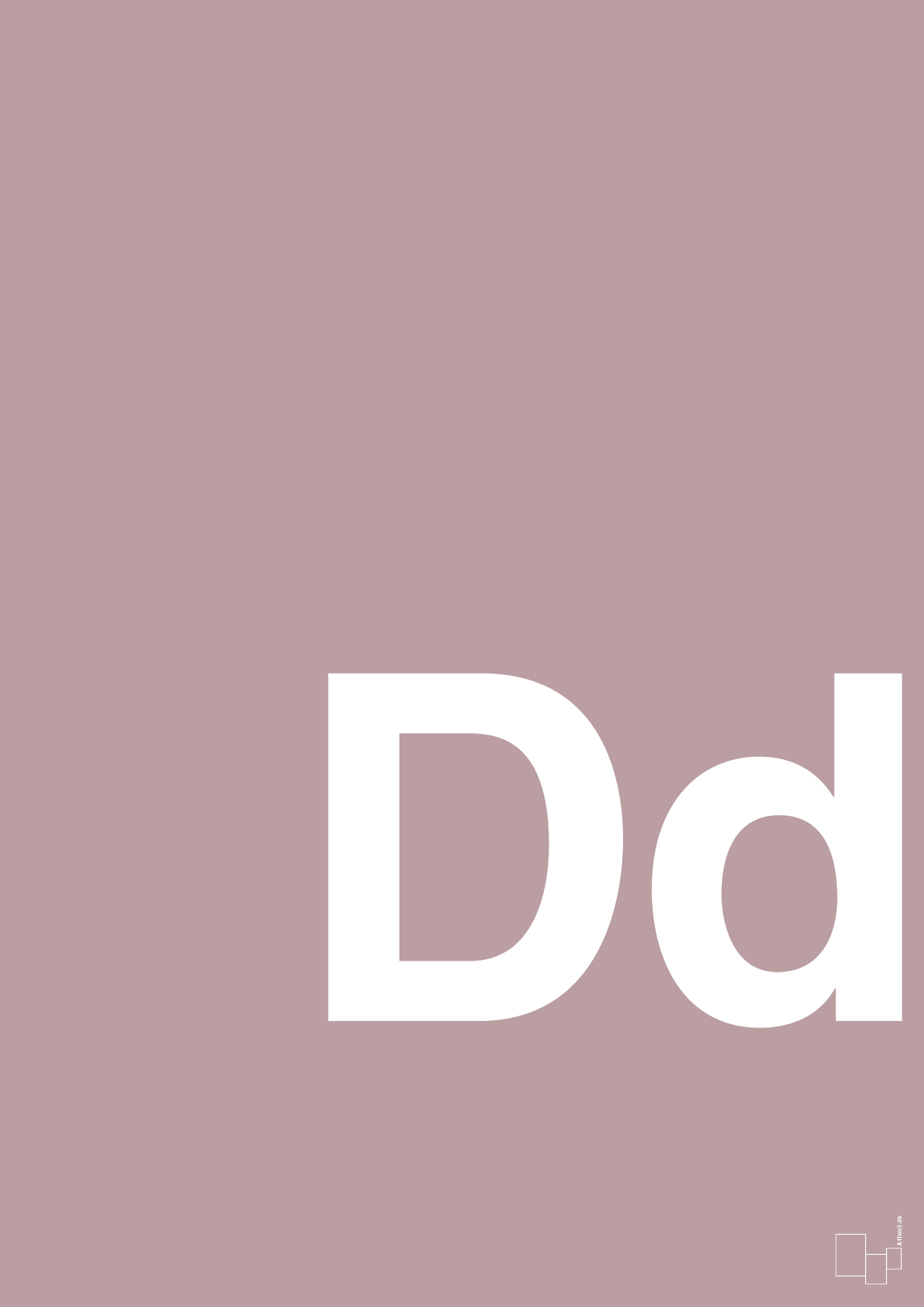 plakat: Bogstav Dd - light rose-Bogstaver-A1two3
