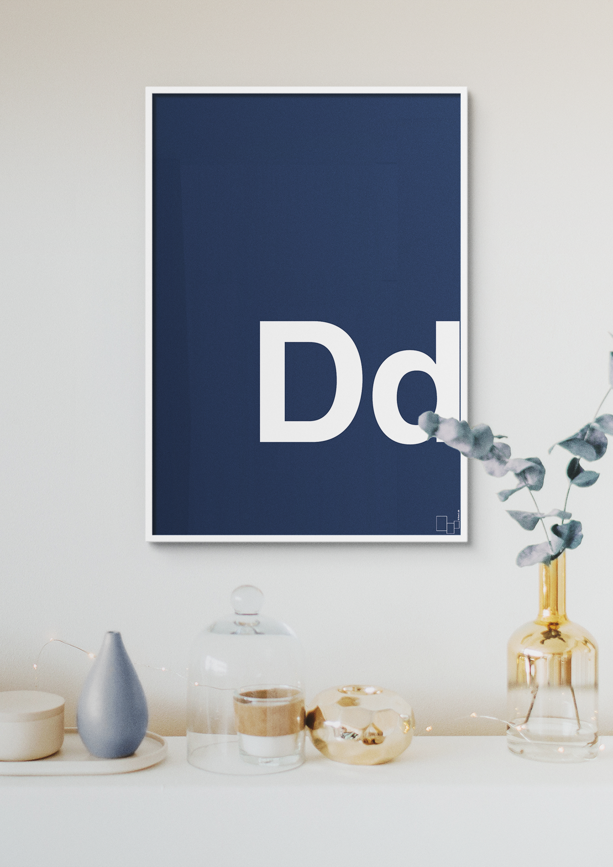 plakat: Bogstav Dd - graphic charcoal-Bogstaver-A1two3