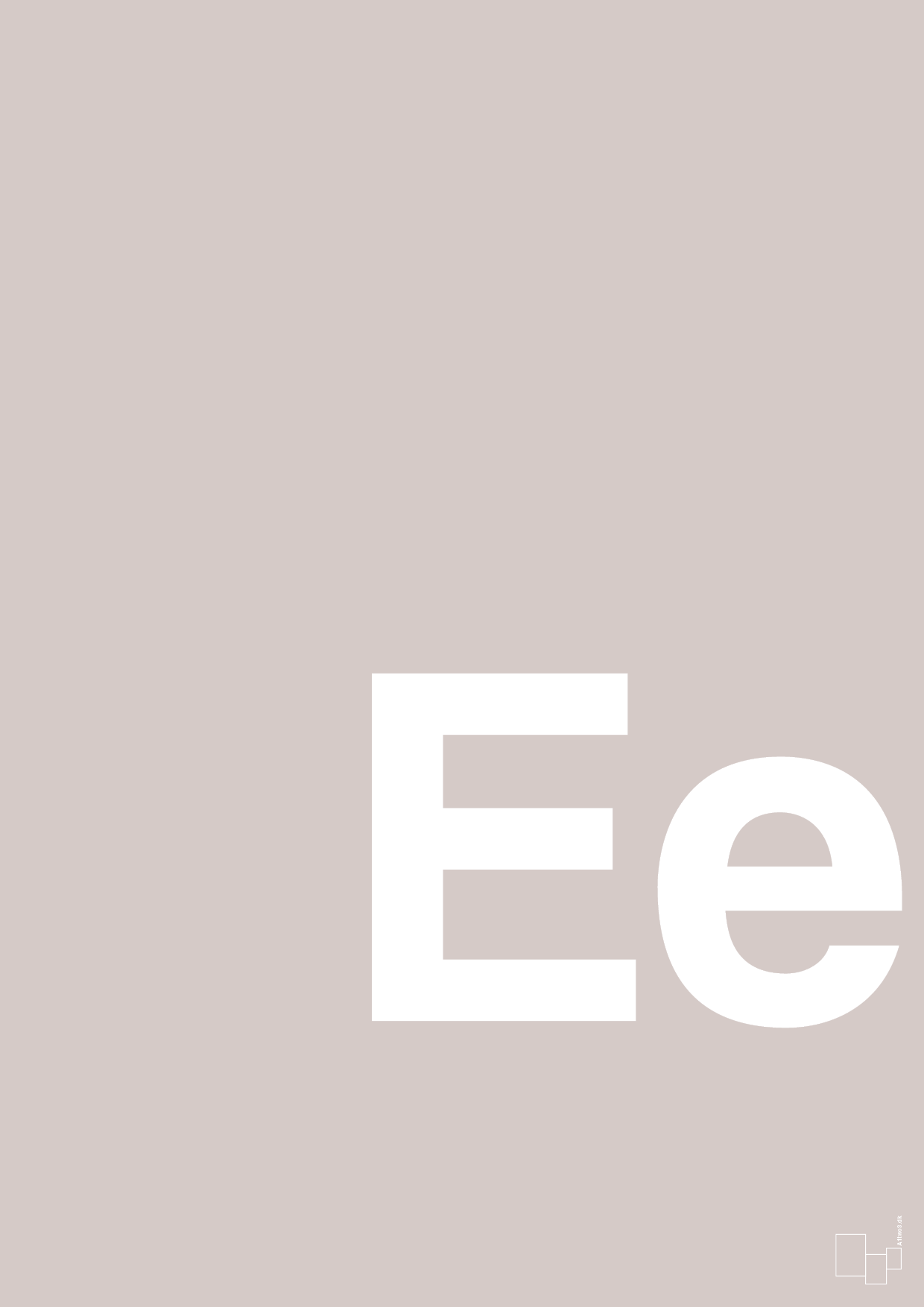 plakat: Bogstav Ee - broken beige-Bogstaver-A1two3
