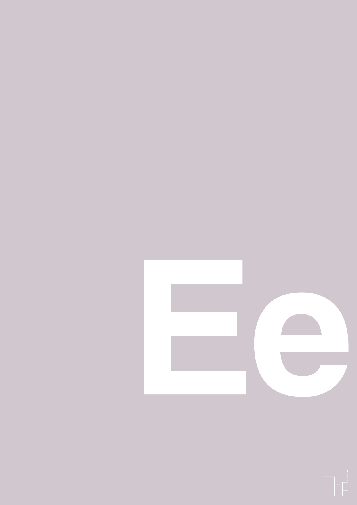 plakat: Bogstav Ee - dusty lilac-Bogstaver-A1two3