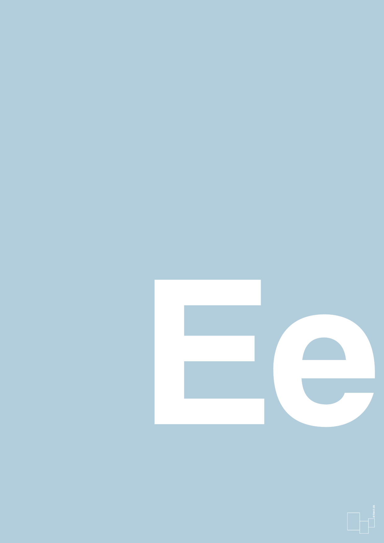 plakat: Bogstav Ee - heavenly blue-Bogstaver-A1two3